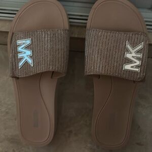 Michael Kors Women's Tan Slide Sandals